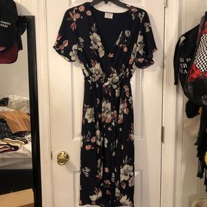 Navy floral dress